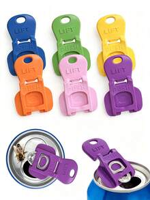 1/5pcs Colorful Can Opener And Leak-Proof Beverage Cap, One-Handed Operation Can Opener, Reusable Protective Cover, Suitable For Beer, Soda And Aluminum Cans, Perfect For Parties, Barbecues, Camping And Travel - Multicolor - View 1