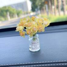 1 chậu hoa mini tinh xảo trang trí taplo ô tô, mô hình trang trí mô phỏng để bàn, đồ thủ công DIY trang trí sáng tạo cho nhà và ô tô - A - Xem 6