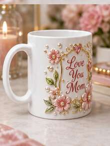 1pc Customized Mug, Personalized Coffee Cup, Custom Anniversary Mug, Valentine's Day Gift, Anniversary Gift, Graduation Gift, Mother's Day Gift, Suitable For Anniversary, Valentine's Day, Mother's Day, Birthday, Father's Day, Graduation Ceremony, Wedding - White - View 4