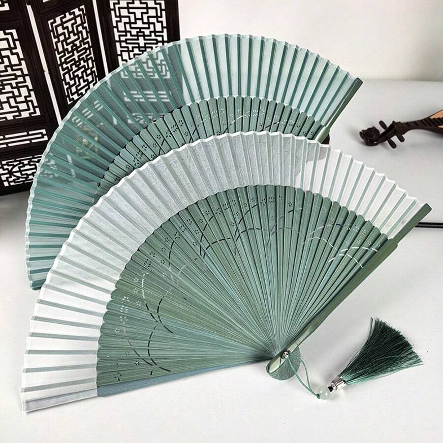 1pc Elegant Folding Chinese Style Vintage Hanfu Little Girl Dance & Runway Fan, Folding Fan, Wholesale Ancient Style Fan, Cheongsam Fan - Multicolor - View 1