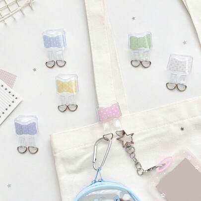 Bowknot Bag Extension Buckle Ita Bag Keychain Transparent Bag Hanging Clip Display Buckle (Includes 1 Silver Key Ring)