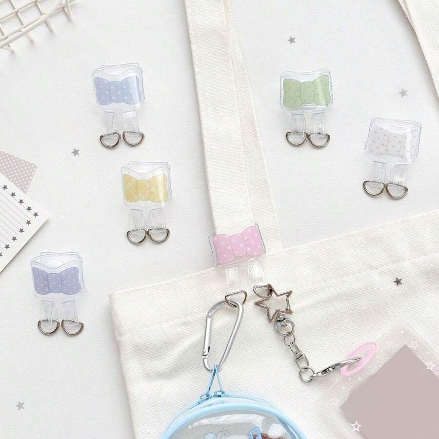 蝴蝶結包包擴展扣 Ita Bag 透明包掛飾夾展示扣(含 1 個銀色鑰匙圈) - A - 查看 1