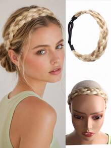 Double-Strand Braided Headband/Headband, Adjustable Casual Synthetic Headband, Suitable For Women's Everyday Wear And Parties. - Multicolor - View 11