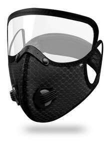 1pc Detachable Outdoor Face Mask | Dust-Proof, Reusable, Unisex, Geometric Pattern, Hook And Loop Closure, Hand Wash Only - A - View 12