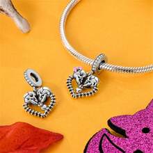 Vectoflux 1pc Dark Halloween Gothic Style S925 Sterling Silver Hypoallergenic Glow-In-The-Dark Openable Coffin Skull Rose Red Heart Skull Mummy Dancing Skeleton Pendant, Suitable For Original Bracelet, Women's DIY Jewelry Making, Birthday Gift - Multicolor - View 3