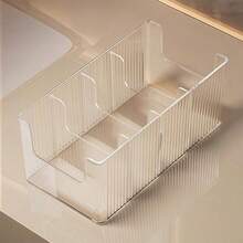 1/2 Transparent Divided Storage Box With Compartments For Organizing Belts, Ties, Storing Face Masks, Skincare Products And More - Transparent - View 7