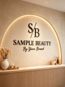 Custom Office Wall Sign, Custom Logo, Beauty Salon Sign, 3D Mirror Acrylic Business Sign, Laser Cut Wall Sign, Reception Office Decor, Spa Clinic Signage, Personalized Metallic Texture Acrylic Sign, Minimalist, Quiet Luxury Aesthetic - Multicolor - View 4