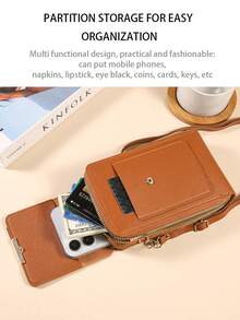 Multifunctional Women's Touchscreen Phone Wallet, Mini Flap Crossbody Bag, Fashion Card Slot Wallet, Vertical Phone Bag - Multicolor - View 7