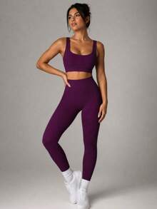 Ribbed Fit Set - Soft Comfort And Practicality - Morado - Ver 3