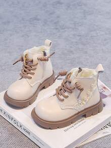 Girls' New Boots Black Mid-Calf Boots Stylish Boots - Beige - View 5