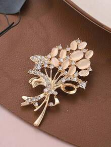 1pc Stone Flower Brooch_Clothing Accessory_Birthday Gift_Women's Brooch_Rhinestone Brooch_Jewelry Gift_Arrow Design - Multicolor - View 2