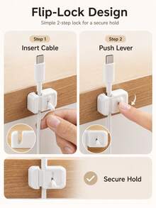 3pcs/6pcs Cable Organizer Clips, Desktop Cable Holder, Charging Cable Management, Phone Charging Cable Organizer, Mouse Keyboard Cable Holder, Office Desk Storage Accessories, Small Portable Computer Desk Organizer - Multicolor - View 1