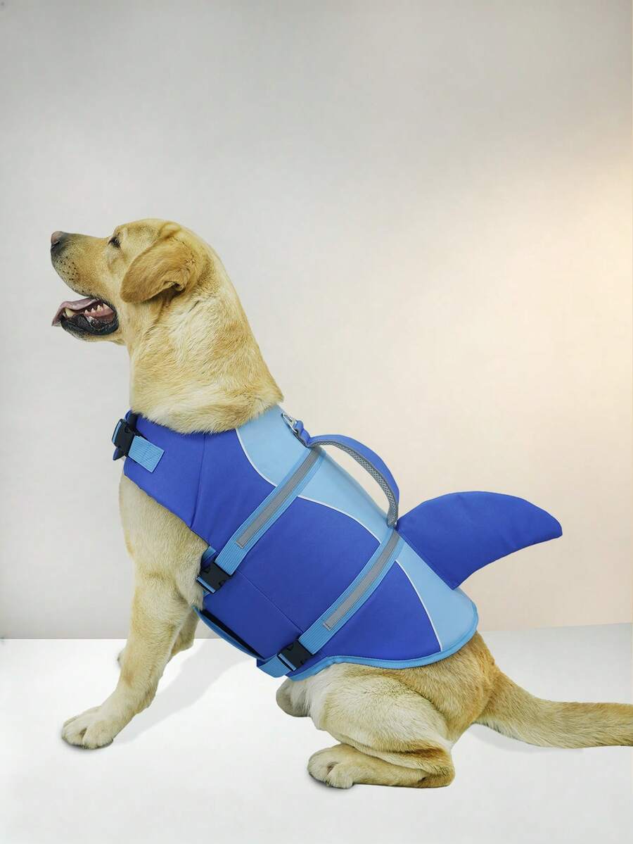 Chaleco salvavidas para perro con diseño de tiburón, alta flotabilidad, chaleco de natación para mascotas con asa, adecuado para perros pequeños y medianos