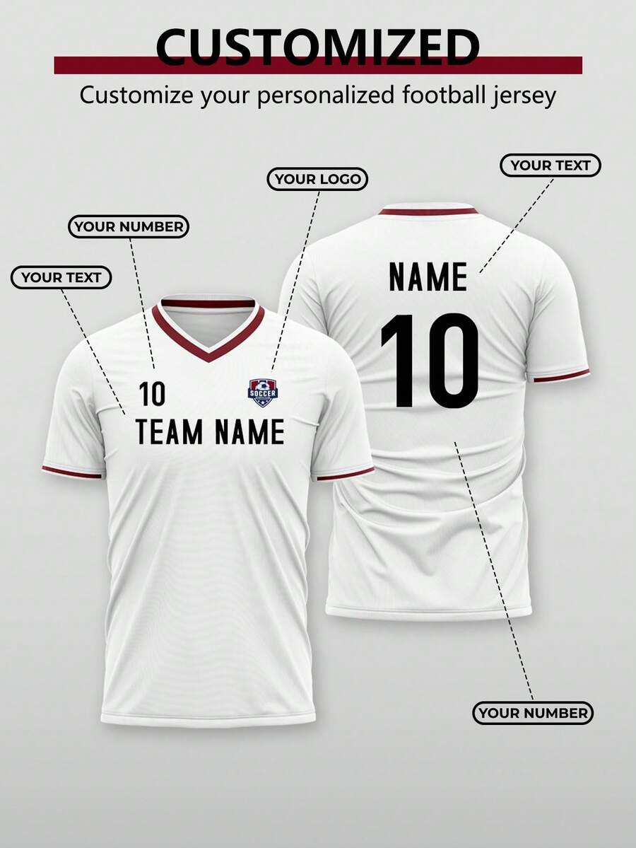 1PC Customized Personalized Football Jerseys Customized Names And Numbers, Logos, Fan Sports Training Clothes Spanish National Valencia - White - View 1