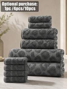 1pc/4pcs/10pcs - Luxury Leopard Print Bath Towel Set - Jacquard Coral Fleece Fabric, Ultra-Soft Plush Towels, Ideal For Creating Bold Home Decor And Spa Environment - Grey - View 1