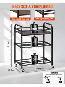 3D Printer Filament Storage Rack - Rolling Filament Spool Holders - Heavy Duty Metal Shelf - Organized For 3D Printing Studio, Office Workshop Father's Favorite Gift - View 2