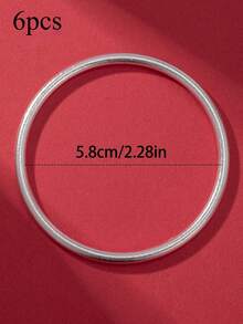 Women's 4mm Solid Matte Brushed-Finish Silver Bangle (Vintage Style, Round) - Available In Sets Of 1, 2, 3, Or 6; Perfect For Stacked Styling - Silver - View 18