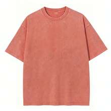 Unisex Washed Distressed T-Shirt Cotton Blend Casual Oversized Tee.Women'S Washed T-Shirt "If I Am Problem, Then You May Be The Reason" |   Weste - 橘色 - 查看 2