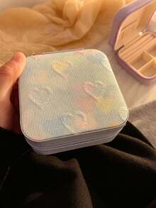 Portable Jewelry Case Anti Tangle Compact Jewelry Box For Women And Girls Embossed Jewelry Organizer For Travel Jewelry Storage Box Home Decor Dorm Room Gym Office Cruise Beach Holiday Vacation Back To School Travel Essentials Accessories - Multicolor - View 12