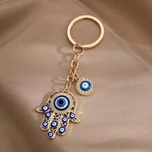 1pc Türkiye Blue Eye Keychain Vintage Hollow Alloy Bag Pendant - View 7
