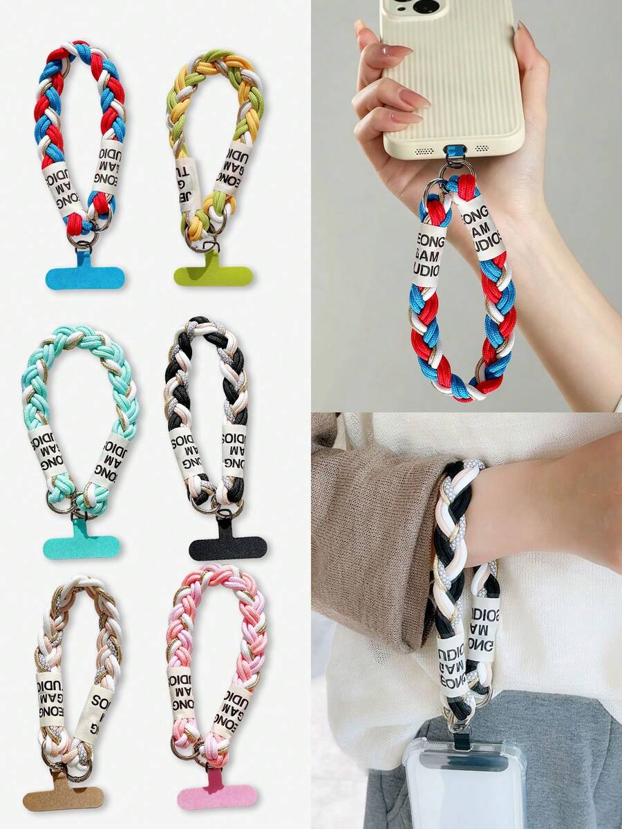 Multi-Color Braided Phone Lanyard, Detachable Metal Buckle Phone Strap, Anti-Loss Phone Charm, Anti-Drop Phone Strap, Suitable For Daily Use And Travel, Fashionable And Functional Phone Lanyard