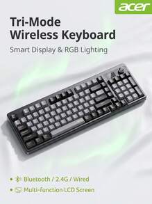 Acer OKW222 機械手感螢幕顯示鍵盤，RGB 背光電競鍵盤，適用桌上型電腦與筆記型電腦，通用於辦公與商務，USB 介面，三模式 - 查看 14