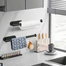 Wall-Mounted Metal Toilet Paper Holder, Smooth Matte Black Toilet Paper Dispenser With Stable Rotating Axis; Suitable For Home Decorators, Rental Property Landlords, Bathroom Renovators, Can Be Installed In Bathroom, Kitchen, Powder Room, Kitchen Essential Home Decor Bathroom Decor Autumn Decor Autumn Home Decor Kitchen Decor Kitchen Bathroom Bathroom Storage - Multicolor - View 3