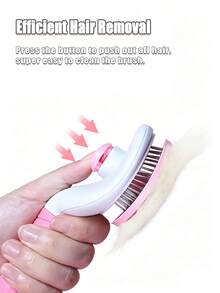 Pet Grooming Tool: Self-Cleaning Slicker Brush For Long-Haired Cats And Dogs – Removes Loose Fur And Undercoat - View 4