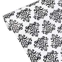Self-Adhesive Shelf Liner Removable Furniture Paper For Covering Apartment Dresser Drawers, Retro Black Damask, 17.7 Inch By 9.8 Feet - Multicolor - View 1