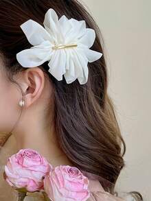 3 Peças Presilhas de Cabelo com Flores Elegantes e Delicadas Estilo Francês para Mulheres, Grampo de Cabelo para Rabo de Cavalo na Parte de Trás da Cabeça, Acessório de Cabelo Super Fada de Alta Qualidade, Ferramenta de Penteado - Multicolorido - Visão 6