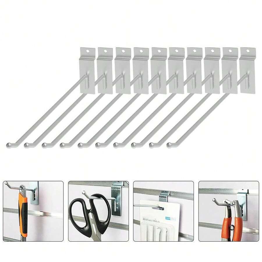 10pzas 30cm Gancho Blister Panel Ranurado Exhibipanel Platea - Ver 1