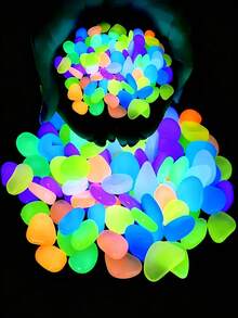 1 Pack Glow-In-The-Dark Colorful Rock Decorations, Mixed Colors, Suitable For Aquarium, Fish Tank, Sidewalk, Garden Path, Patio, Lawn, Yard Decor, Colorful Pebble Decorations,Halloween Festival Decoration. - Upgraded Version - View 6