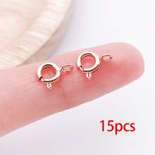 15pcs Spring Clasps Brass Round Clasps Open Ring Jewelry Spring Clasp Jewelry Connector Clasps For Brecelet Necklace Jewelry DIY Craft Making - Multicolor - View 18