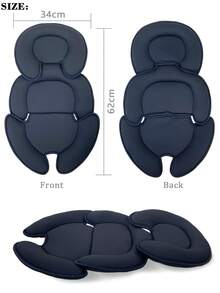 Head And Body Support Pillow Infant Stroller Seat Insert For Newborn To Toddler Stroller Cushion - Black - View 3