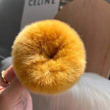 Korean Minimalist Genuine Rabbit Fur Scrunchie Cute Ponytail Hair Tie Internet Celebrity French Vintage Hair Accessory Autumn/Winter - Multicolor - View 6
