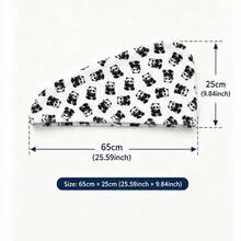 Opjoys Panda Print Coral Fleece Soft Hair Drying Cap, High Absorbency Quick Dry Hair Care Cap, Adult Buckle Hair Towel Drying Cap - Giant Panda Eating Bamboo 2 - View 2