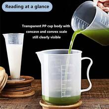 Transparent Measuring Cylinder, Graduated Plastic Measuring Cup With Handle For Kitchen Laboratory, 250ml 500ml, 2 Pieces - Multicolor - View 3