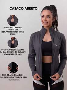 Women's Fitness Jacket For Gym, Sports, Cool Mesh (Dry Fit) - Women's Winter Jacket - Women's Fitness Jacket - 灰色夾克 - 查看 1