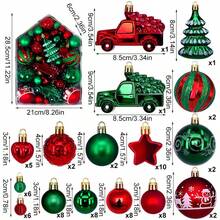 New 72pcs House Set Christmas Ball Painted Asymmetrical Electroplated Ball Christmas Tree Hanging Decor Holiday Decoration - 72 Pieces - View 9