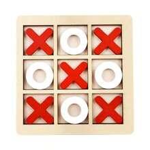 木製井字棋盤遊戲套組，經典 XO 策略桌面遊戲，適合聚會與派對娛樂，便攜式桌面休閒遊戲，生日、畢業及節日送禮的實用禮物 - 彩色 - 查看 8