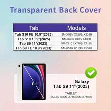 DANYCASE Slim Rotating Protective Case For Samsung Galaxy Tab S10Lite S9 S9FE, With Pen Slot Design, Shockproof Transparent Back Shell - Purple - View 3