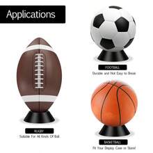 6pcs Memorial Ball Display Stand Base Ball Rack Holder, Suitable For Soccer, Basketball, Football, Volleyball, Softball, Bowling Ball (Black) - Basketball Storage Rack - View 3