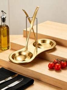 Stainless Steel Public Spoon Rack Chainware Storage Rack Soup Shell Rack Soup Spoon Rack Hot Pot Restaurant Soup Spoon Strainer Rack - Gold - View 1