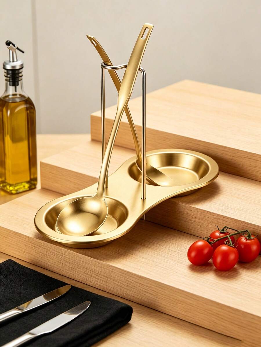 Stainless Steel Public Spoon Rack Chainware Storage Rack Soup Shell Rack Soup Spoon Rack Hot Pot Restaurant Soup Spoon Strainer Rack - Gold - View 1