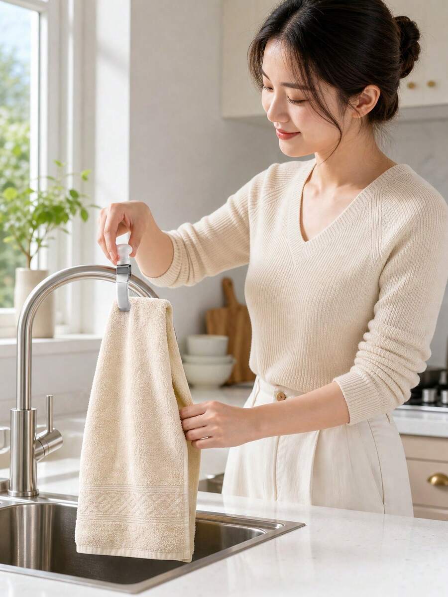 Kitchen Towel Rack, Heat-Resistant Steel - Provides Strong Grip For Thick Towels And Linen In Microwave, Oven And Dishwasher | Practical Kitchen Storage Box, Ideal Gift - Multicolor - View 1