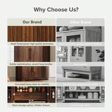 MERAX 72" Tall Arched Kitchen Pantry Cabinet With 8 Door Shelves, Fluted Storage Cabinets With 3 Adjustable Shelves, Hidden Drawer, Versatile Cupboard For Kitchen, Dining & Bath Room, Brown - Brown - View 9