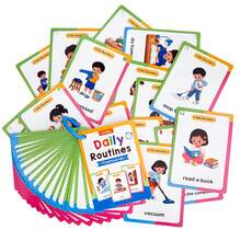 38 Words Kids Daily Routines English Flashcards Preschool Kindergarten Everyday Action Vocabulary Educational Cards Parent Child Interactive Toys - Multicolor - View 7