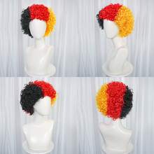 Peruca Colorida de Palhaço, Peruca Curta Encaracolada de 8 Polegadas Unissex Anos 70 80 90 Hippie Disco para Fantasia de Festa de Halloween Cosplay Decorações de Natal Cabelo Peruca de Rocker Heavy Metal para Fantasia Engraçada Louca Peruca de Pegadinha para Feriado Aniversário - Multicolorido - Visão 29