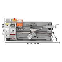 Compact Metal Lathe, 7'' X 16'', 800W, Precision Desktop Metalworking Lathe, Variable Speed 150-2500 RPM, Includes 3.9'' 3-Jaw Chuck & Tool Box For Detailed Part Crafting - 7" X 16", 800W - View 10