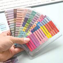 320 Hojas de Pestañas de Índice de Color Morandi PET, Marcadores de Página Transparentes Escribibles Etiquetas Adhesivas con Regla, Pegatinas de Clasificación y Anotación de Libros, Suministros Escolares de Oficina y Estudio - Unitalla - Ver 8